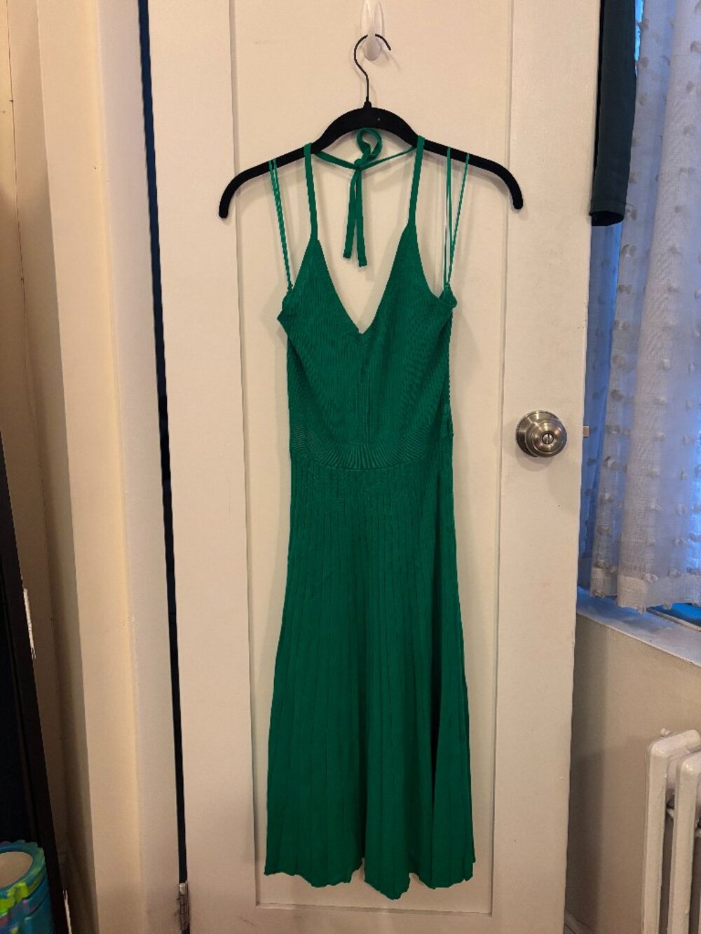 Halter Green Knit Dress